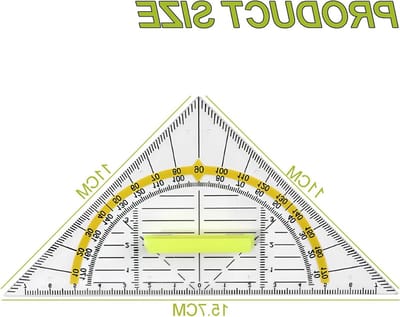 Transparante plastic geodriehoek set van 4, ideaal voor geometrische tekeningen en wiskunde, perfect voor schoolgebruik