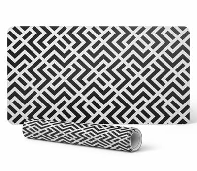 Duurzame antislip bureauonderlegger met geometrisch zigzagpatroon, 90x45 cm