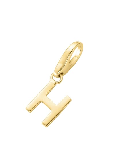 Gouden (verguld) bedel | Letter H | Giorgio Martello | 925 Zilver