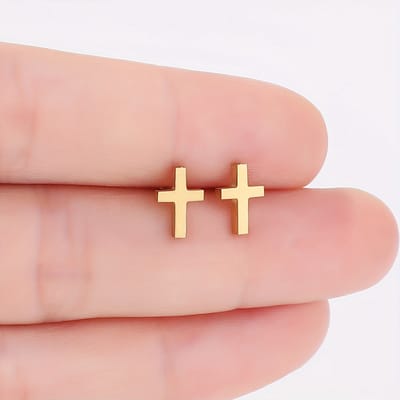 VANDAAG VERZONDEN - Oorbellen - Kruis - Christelijk - Goud - Jezus