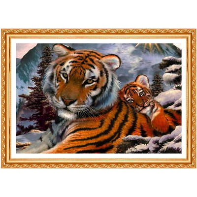 Diamond Tiger DIY 5D Diamond Painting Borduurpakketten Patronen Steentjes Handgemaakte Hobby Diamant 20X30CM gray