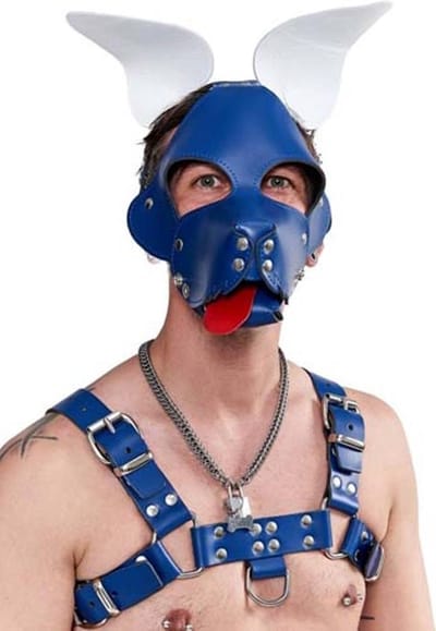 Mister b leren shaggy dog hood circuit - blauw-wit