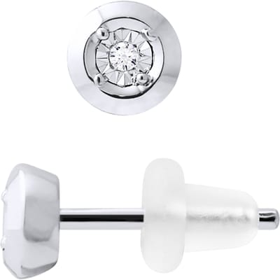 Diamanten oorknopjes 0,020 0,50 Cts Cts Illusion White Gold
