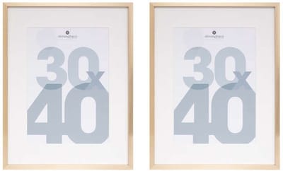 Atmosphera Fotolijstje Manu - 2x - met passe partout - voor een foto van 30 x 40 cm - goud - MDF/Glas - Klassieker