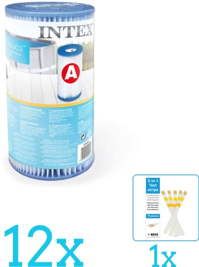Intex Filtercartridge Type A 29000 - Filter voor filterpomp - Volumebundel - Filter - 12-delig