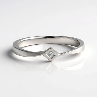 Cavill - Elegante Zilveren Ring - 925 Sterling Zilver - I3 H 0.054ct Princess Diamant - Bezel Zetting - Afrikaans - Ring voor Dames