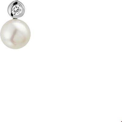 zilver gerhodineerd hanger parel en zirkonia 1321979