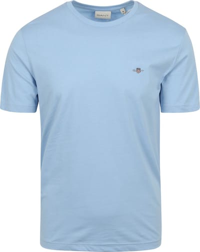 Gant T-shirt Shield Logo Lichtblauw - Maat 4XL - Heren - Casual T-shirts