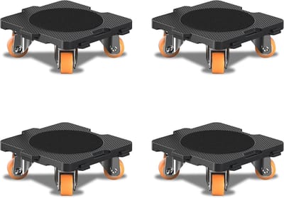 4 stuks meubelrollers, zachte transportwielen van TPE, 360 graden draaibaar, draagvermogen per ge 100 kg