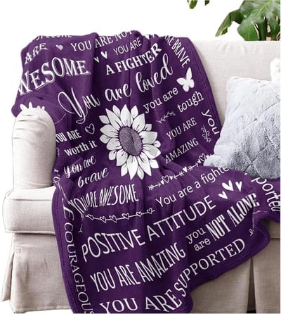 Zachte Knuffeldeken met Opbeurende Boodschap - Troostdeken Geschenken voor Vrouwen - 130x150 cm