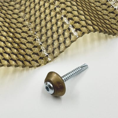 MK PC DIAMONDS Metaalschroeven - Schroeven voor Dakplaten - Gegalvaniseerd Staal - 50 Stuks - M5 x 40 mm - Bronzen Afdichtring
