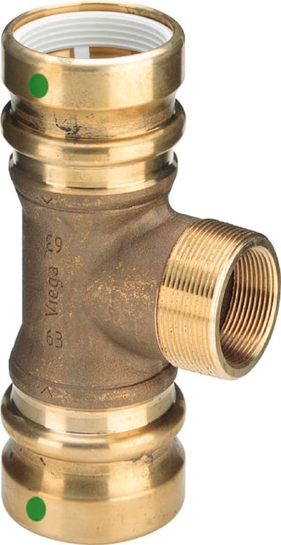 Viega Geopress-T-stuk, d1 50, R 11/2, Rp nee roodgoud Model 9617.1TW, 767211