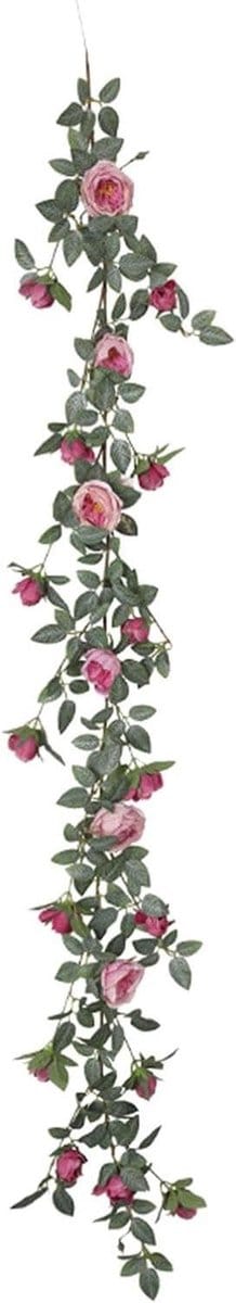 Rozen Slinger - Kunstbloemen Slang - Decoratie Huis - Natuurlijke Kleur - 1.8 Meter - Roze