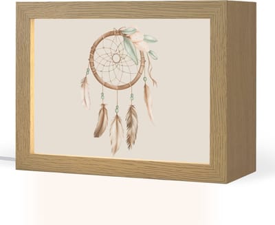 Nachtlampje 20x15 cm - Kinder lampje - Dromenvanger - Bohemian - Boho - Pastel kleuren - Tafellamp kinderkamer - Slaapkamer lamp - Bedlamp kinderen - Kinderlampje stopcontact - Wandlamp babykamer - Nachtlampjes
