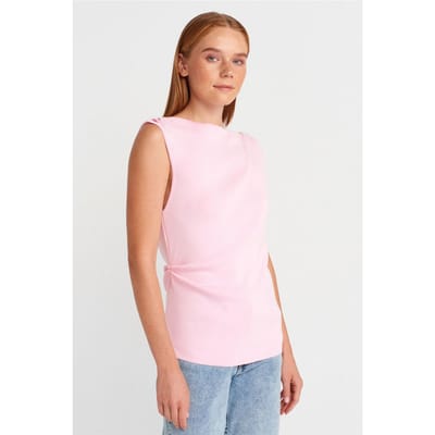 Mouwloze Boot-Hals Gebreide Blouse