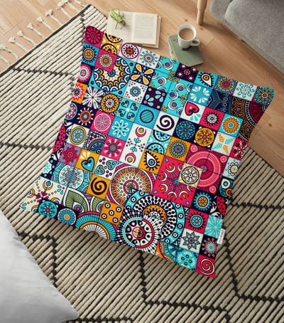 Kussensloop - kussenhoes - Sierkussenhoes - hoes voor vloerkussens 70x70cm - Multi patroon - Kussenhoesje