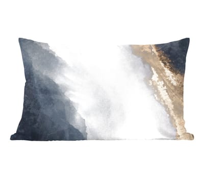 Sierkussens - Kussentjes Woonkamer - 60x40 cm - Abstract - Verf - Goud - Zwart - Marmer