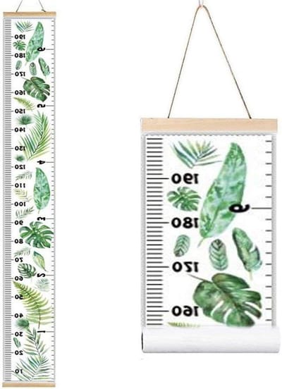 Groeimeter Hout Canvas - Hoogte Liniaal - Kindergroei Meten - Veilig Niet Giftig - 7 cm tot 197 cm