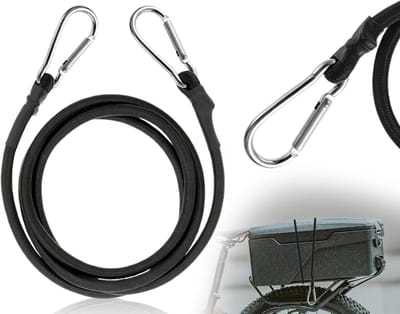 rubberen spanner, expander met karabijnhaak, spanband van rubber, bagagespanner, latex bevestigingsriem, spankoord (zwart, 100 cm)