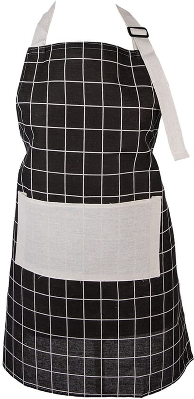 Clayre & Eef Keukenschort 69x68 cm Zwart Polyester