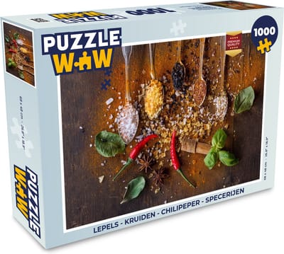 Puzzel Lepels - Kruiden - Chilipeper - Specerijen - Zout - Legpuzzel - Puzzel 1000 stukjes volwassenen