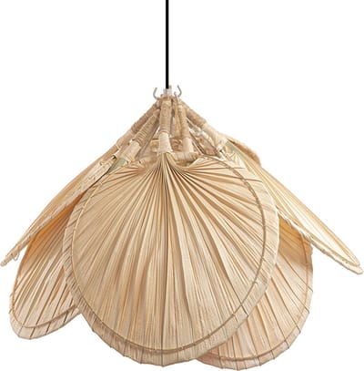 Groenovatie Palmblad Hanglamp - Handgemaakt - Naturel - ⌀42 cm