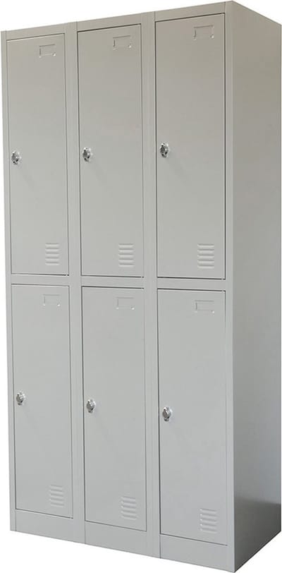 IVOL Metalen Lockerkast Grijs - 90x185x45 cm - 6 Deurs