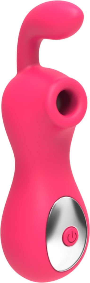 Cupitoys® Luchtdruk vibrator met dildo - 12,8cm - Roze - 24 standen - Vibrators voor vrouwen en mannen - Sex toys voor vrouwen en mannen