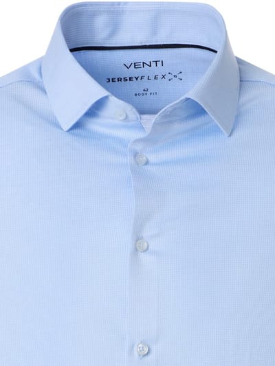 Venti Jerseyflex Overhemd Print Modern Fit Blauw - XXL