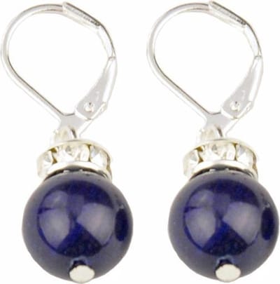 Edelstenen oorbellen Bling Blue Agate - oorhanger - blauw - agaat - edelstaal - stras stenen - luxe sieraden zakje - blauwe oorbellen - dames oorbellen