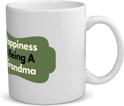 Akyol - happiness is being a grandma koffiemok - theemok - Oma - de liefste oma - verjaardag - cadeautje voor oma - oma artikelen - kado - geschenk - 350 ML inhoud