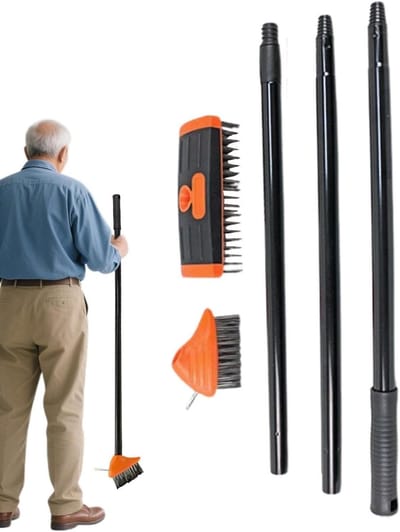 Grasverwijderaar Borstel - Tuin Schoonmaakgereedschap - Gazon Onderhoud - Uniek Wortelsnijontwerp - 44 x 11 x 6 cm - Niet gespecificeerd