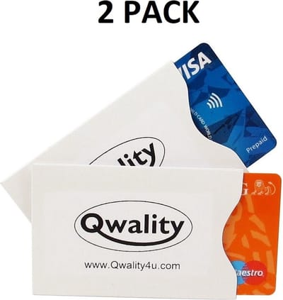 RFID Betaalpas Houders 2 PACK - Creditcard Bescherming - Anti Skim Pasjeshouders - Kaarthouder Sleeves - Cardprotector Sleeve - Beschermhoesje tegen broekzak scammen - Qwality®