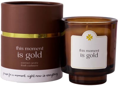 Zusss Geurkaars In Koker This Moment Is Gold Glas / Paraffine Brown / White
