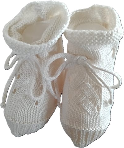 Mac Ilusion Baby slofje | met kabelpatroon | natural | newborn