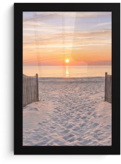 Poster in lijst - Fotolijst 20x30 cm - Posters - Zonsondergang - Strand - Zand - Posterlijst zwart - Decoratie - Wanddecoratie woonkamer - Muurdecoratie slaapkamer