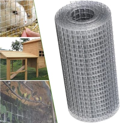 40cm*10m Volièrehek Van Gaas - Gegalvaniseerde Metalen Draadgaasrol - Kippengaashekwerk - Gelast Kippengaas Ter Bescherming Tegen Knaagdieren