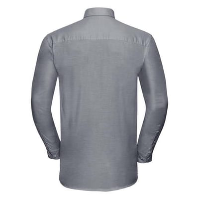 Russell Collectie Heren Lange Mouw Easy Care Oxford Shirt (Zilvergrijs)
