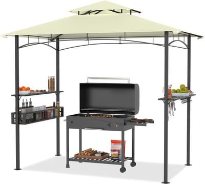 Barbecuepaviljoen BBQ-grillluifel Weerbestendig Tuinprieel BBQ-gazebo Luifel - Beige