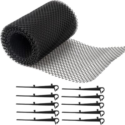 Goot Bescherming - Bladfilter Net - Dakgoot Reinigen - Fijnmazig Ontwerp - 18cm Breed 8m Lang - Zwart