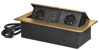 Inbouw Stopcontact met USB-oplader voor Bureau - Vlakke Gefreesde Rand Meubelcontactdoos