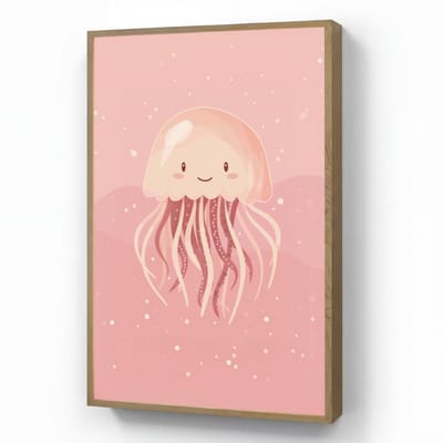 Nachtlampje 60x90 cm - Kinder lamp - Kwal - Zeedieren - Roze - Onderwater - Tafellamp kinderkamer draadloos - Slaapkamer lampje - Bedlamp kinderen - Kinderlampje - Wandlamp babykamer - Nachtlampjes