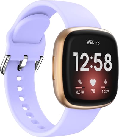 By Qubix - Compatible Fitbit bandje - geschikt voor Fitbit Versa 3 & 4 / Sense 1 & 2 - Siliconen bandje - Lila Smartwatchbandje bandje Armband Polsband Strap Band Watchband