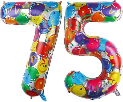 Cijfer Ballonnen Ballon Cijfer 75 Verjaardag Versiering Feest Helium Ballonnen Cijferballon Folieballon Kleur Xl Formaat