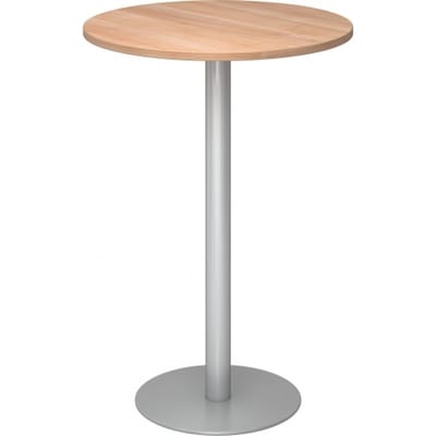 BISTRO H80R S - Systeem conferentietafel Walnoot Zilver Ø 80