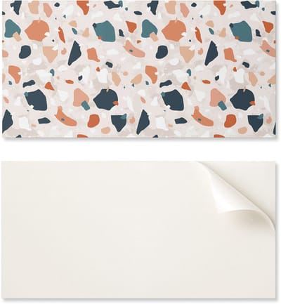 Vinyl wandpaneel met print voor de eetkamer, 100x50 cm, abstract steenpatroon.