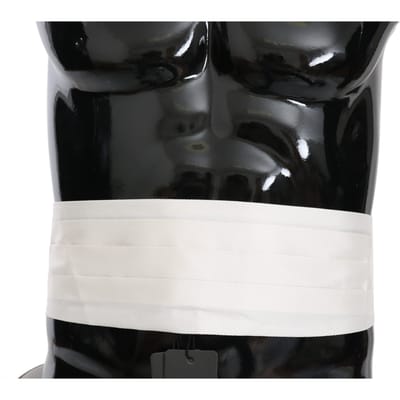 Dolce & Gabbana Witte Mannen Taille Riem 100% Zijde Cummerbund