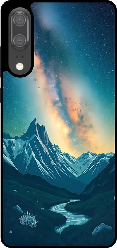 Smartphonica Telefoonhoesje Geschikt voor Huawei P20 met Sterrenhemel Opdruk - TPU Backcover Case With Space And Milkyway Design geschikt voor Huawei P20