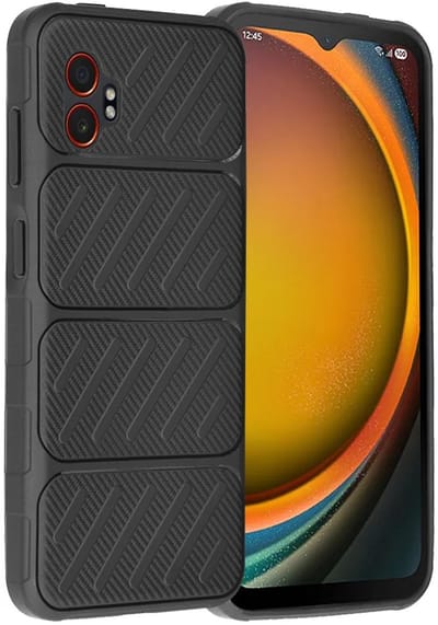 Techsuit Carbon Fiber Silicone Back Cover Hoesje geschikt voor Samsung Galaxy Xcover 7 Pro - Zwart