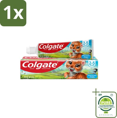 1 x Colgate - Bubble Fruit - Kindertandpasta - Voor 2 tot 5 jaar oud - 50ml - Kindertandpasta - Gaatjes Bestrijden - Melktanden Beschermen - Tandpasta Voor Jonge Kinderen - Bubble Fruit Smaak